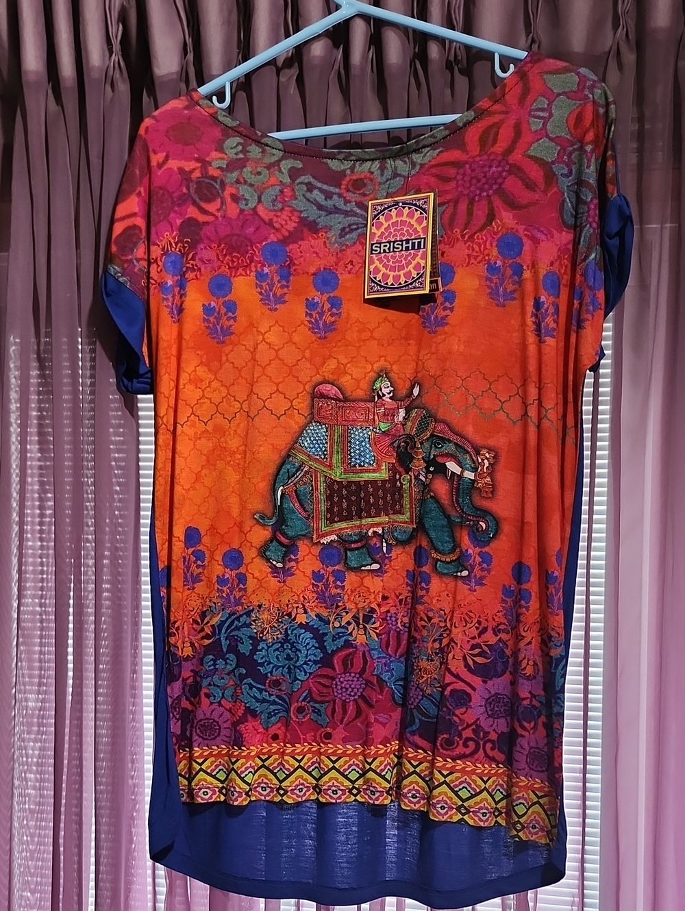 Srishti Colorful Elephant Print Top M